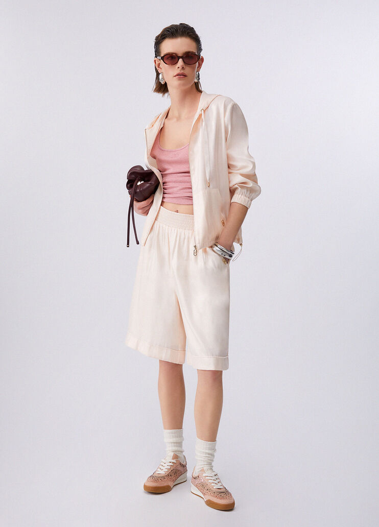 Laminated hooded jacket champagne Liu Jo - large image number 5