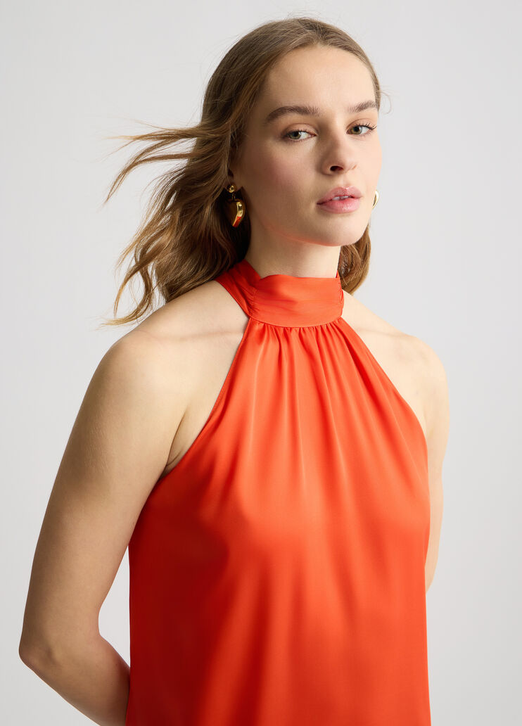 Long satin dress orange Liu Jo - large image number 2 Long satin dress orange Liu Jo - large image number 2