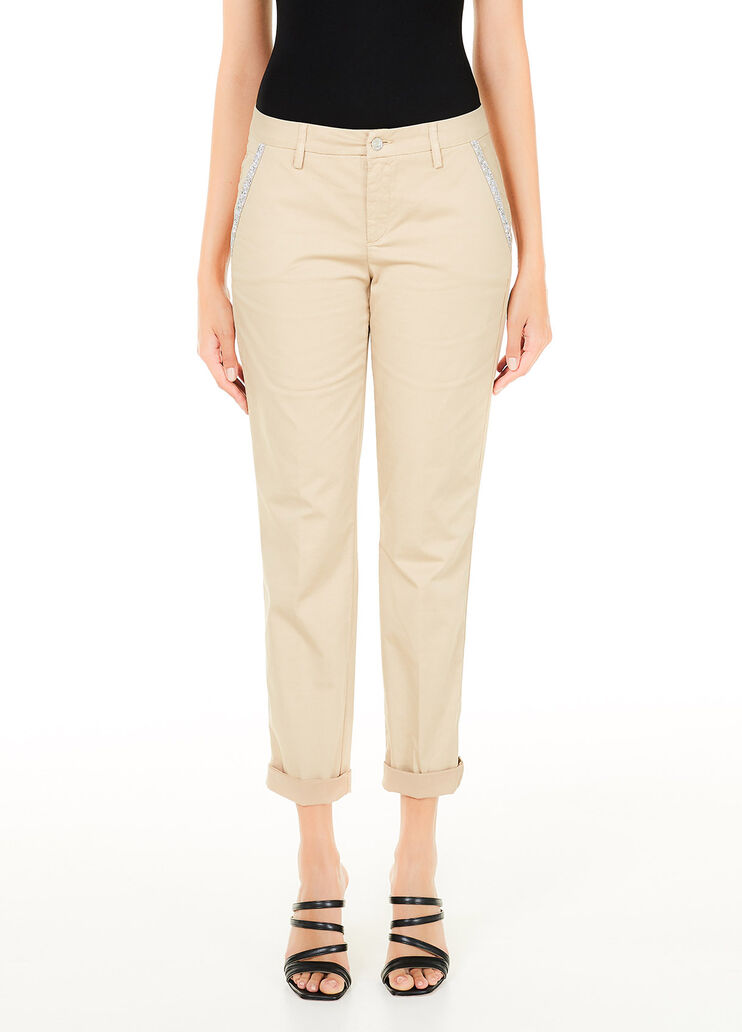 Chinos with appliqués Beige Liu Jo - large image number 0 Chinos with appliqués Beige Liu Jo - large image number 0