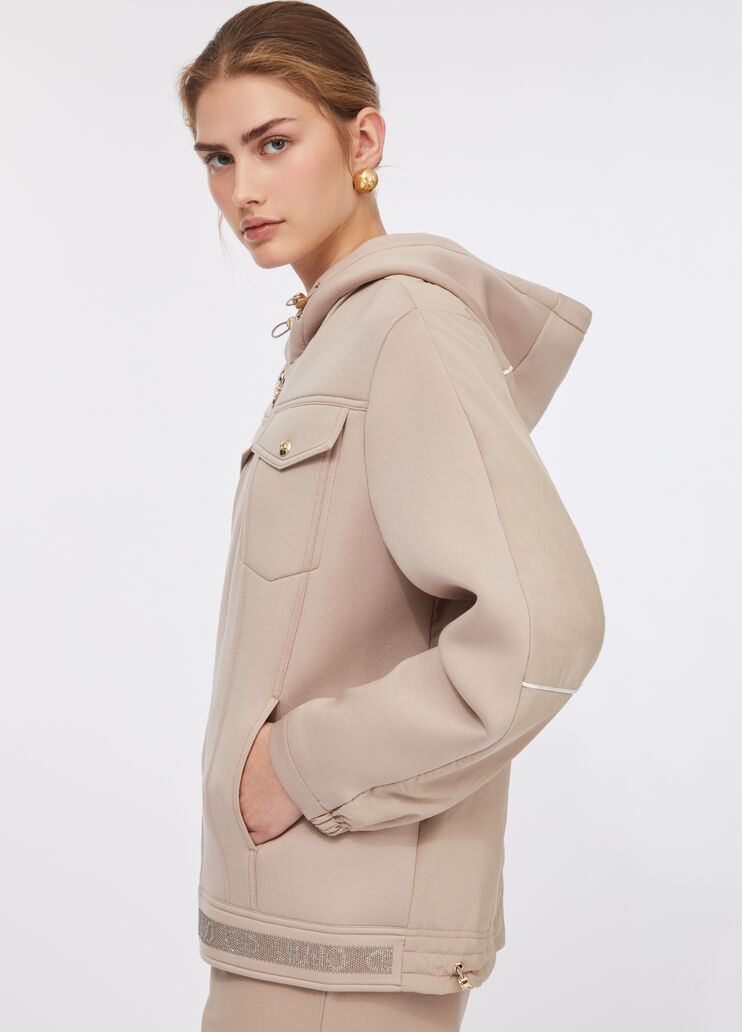 Scuba and nylon jacket champagne Liu Jo - large image number 3