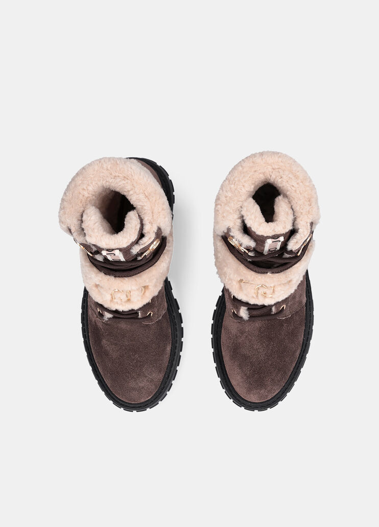 Schnürstiefel aus Veloursleder mit Warm-Details Ebenholz Liu Jo - large image number 4