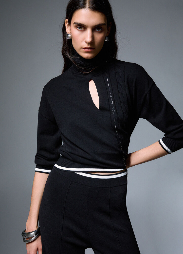 Turtleneck Sweater with Cut-Out black Liu Jo - medium