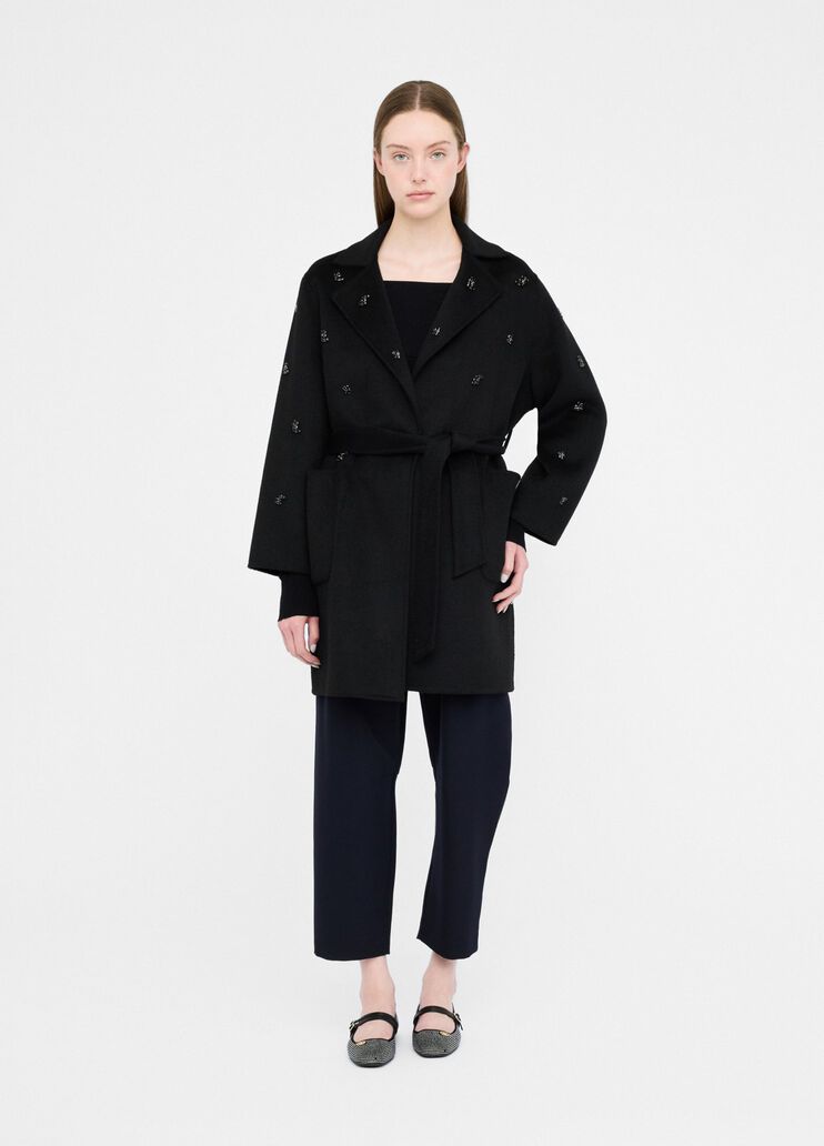 Abrigo de lana con bordados de pedrería negro Liu Jo - medium Abrigo de lana con bordados de pedrería negro Liu Jo - medium