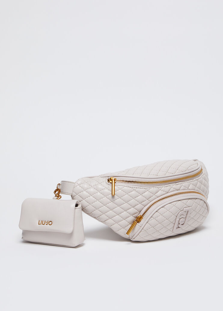 Sac banane matelassé avec charm beige Liu Jo - medium Sac banane matelassé avec charm beige Liu Jo - medium