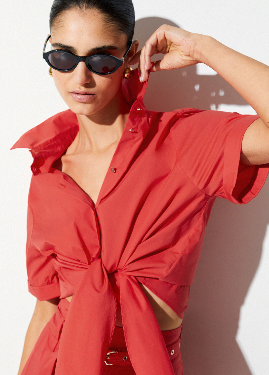 Shirt with knot red Liu Jo - large image number 3