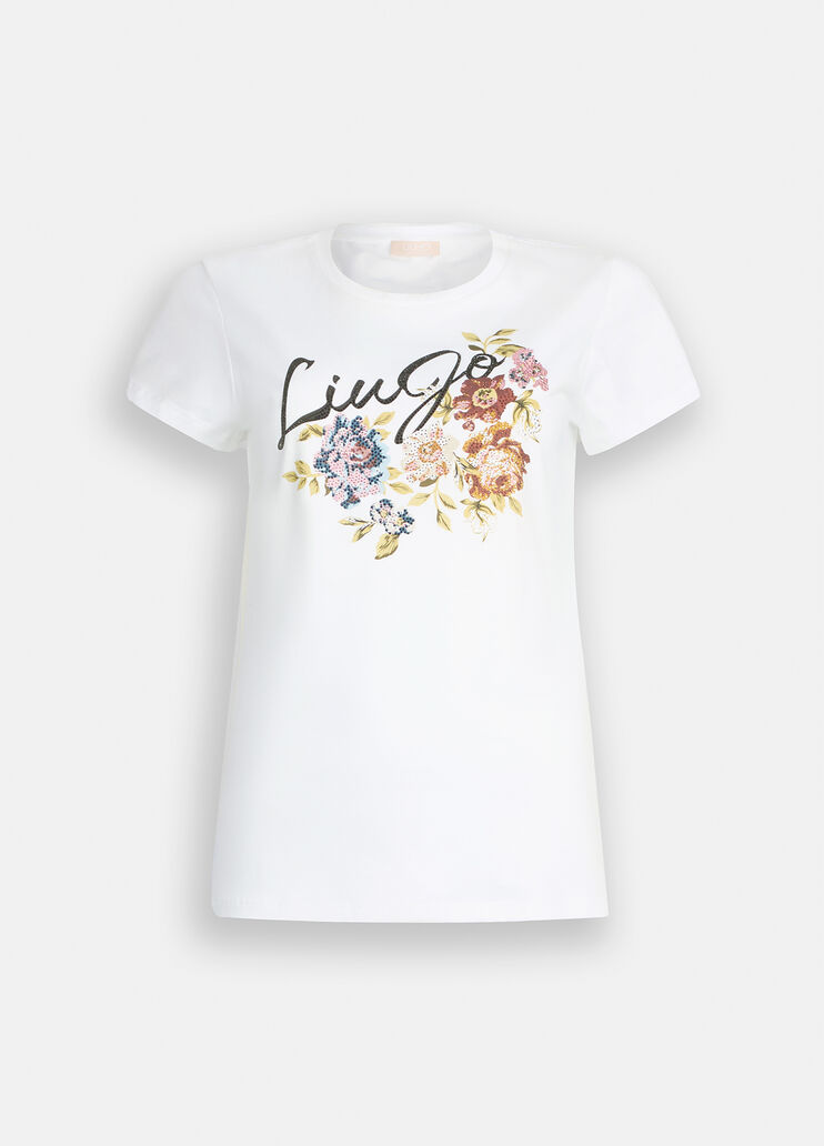 T-shirt Liu Jo Better blanc et fleurs Liu Jo - large image number 6