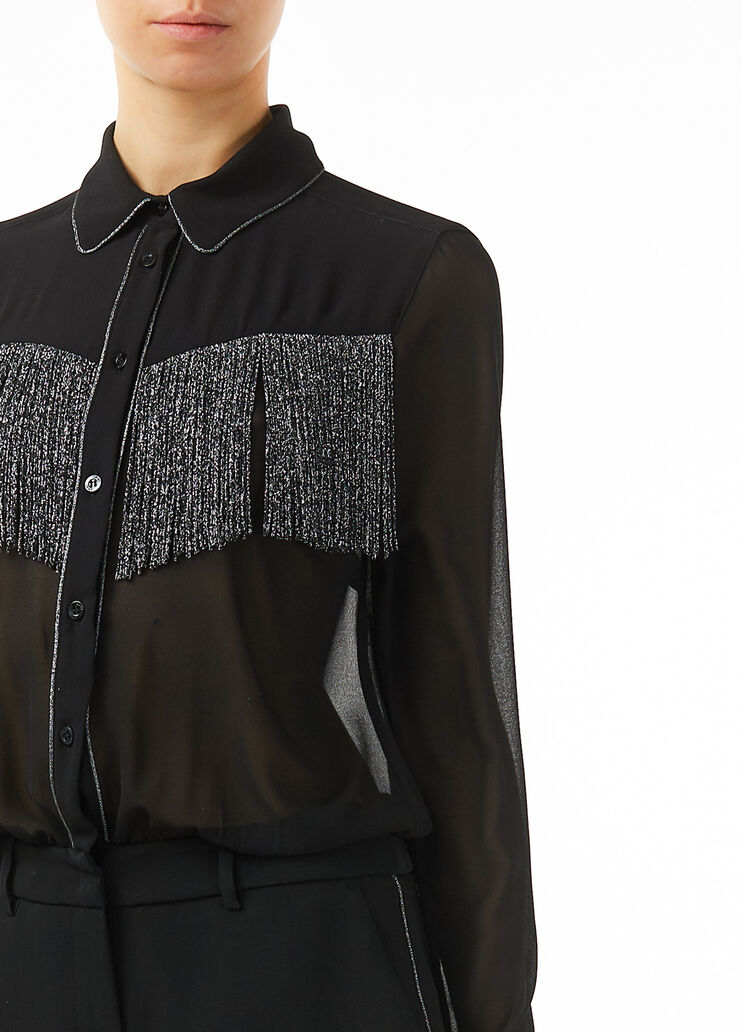 Smart jumpsuit with fringes Black Liu Jo - large image number 2 Smart jumpsuit with fringes Black Liu Jo - large image number 2