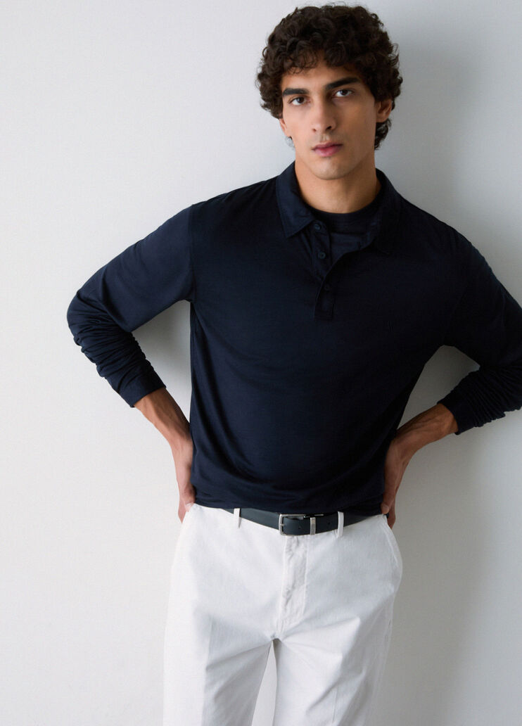 Poloshirt aus tencel Dunkelblau Liu Jo - medium