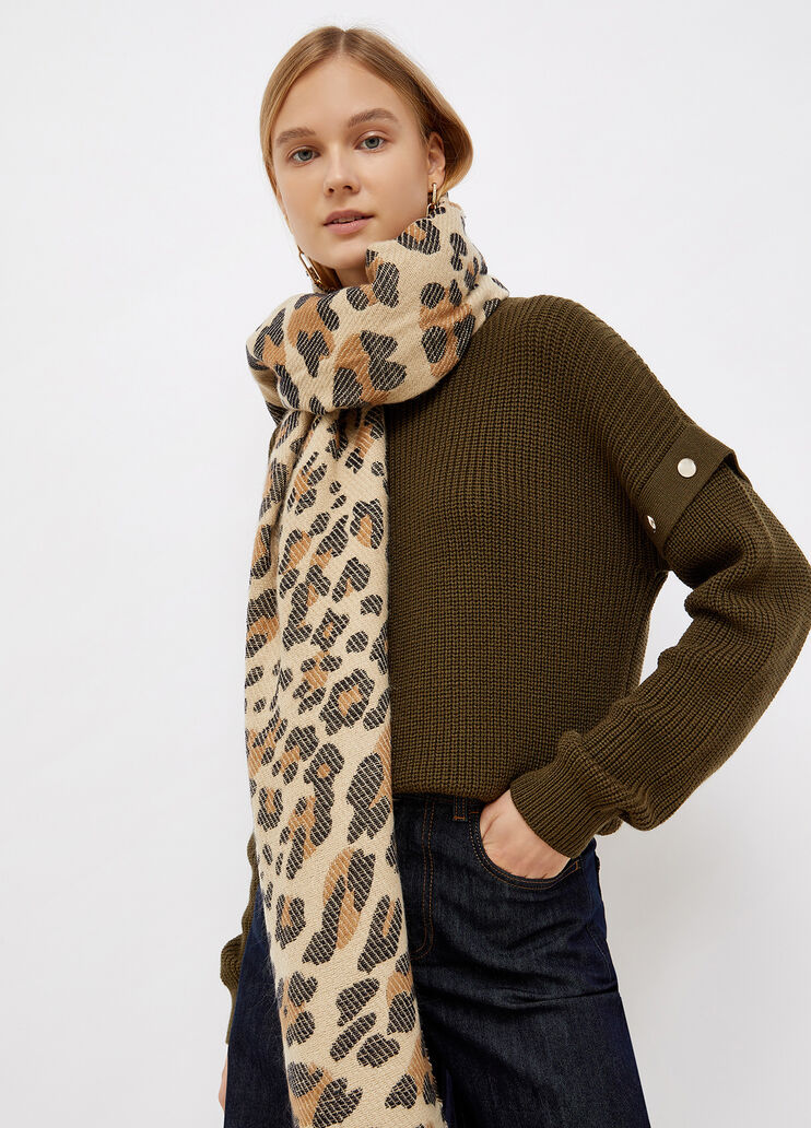 Jacquard stole brown animal-print Liu Jo - large image number 1