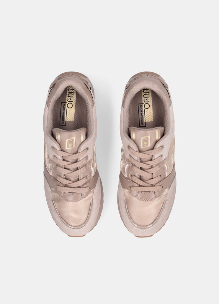 Sneakers à plateforme en cuir  beige Liu Jo - large image number 4