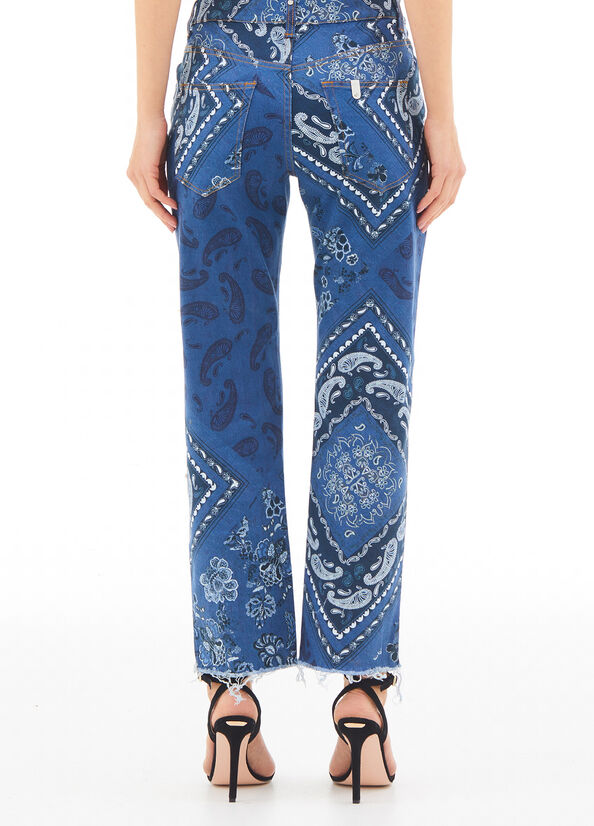 Vaqueros rectos estampados denim azul Liu Jo - large image number 1
