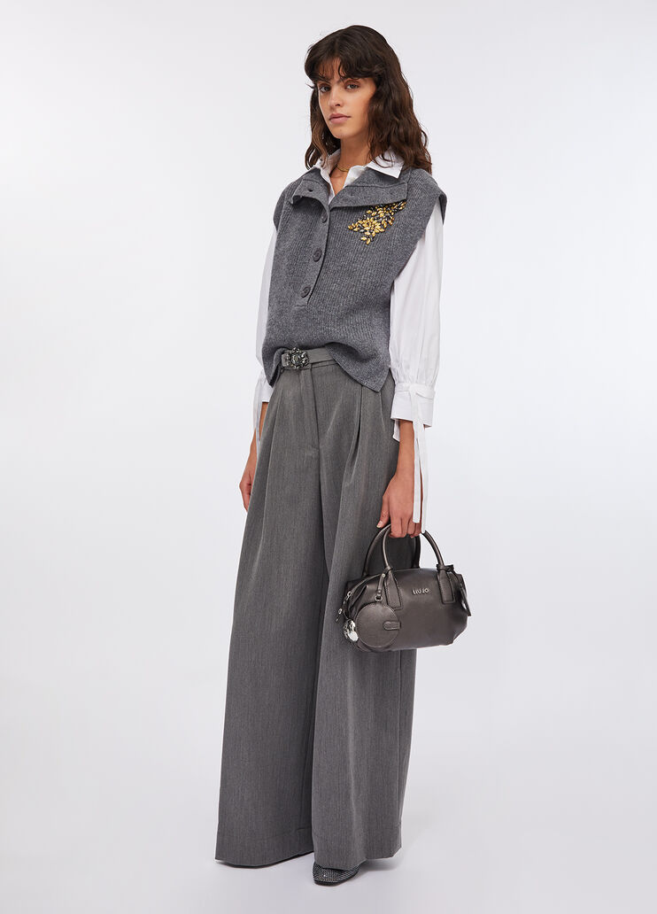 Palazzo trousers with belt grey Liu Jo - medium