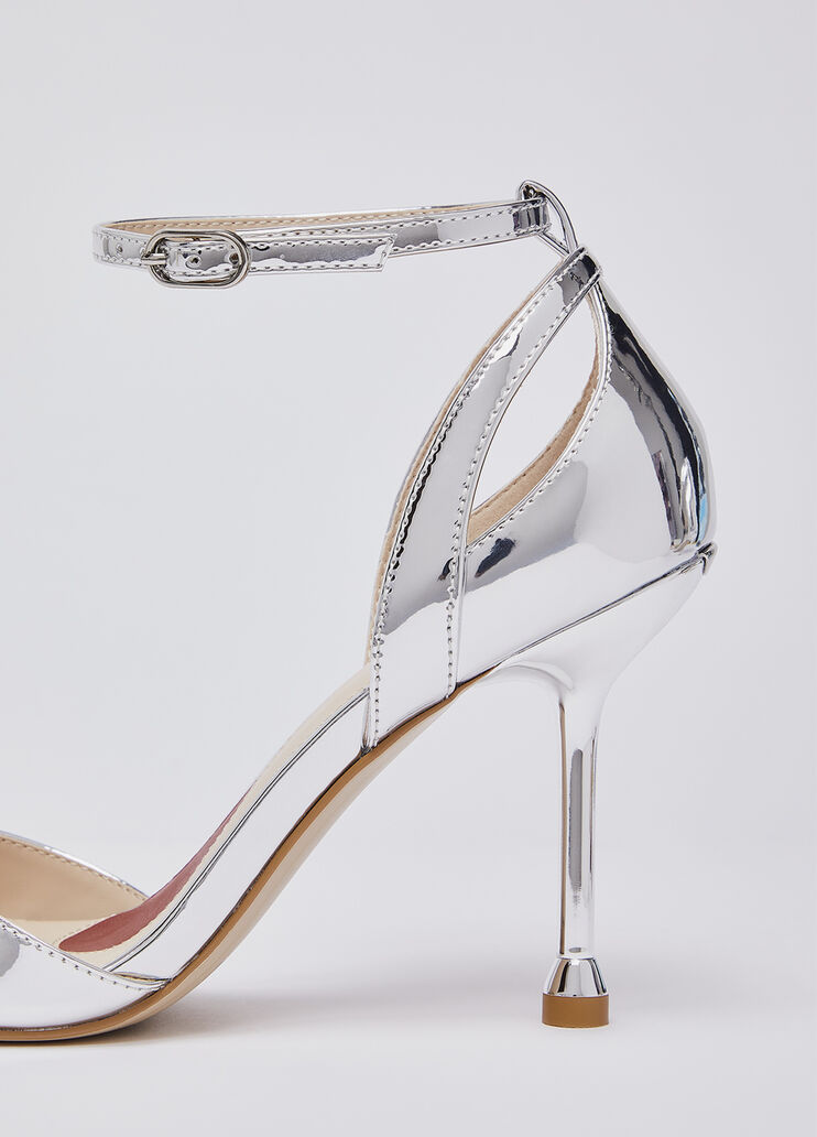 Mirrored laminated heeled sandals silver Liu Jo - large image number 5