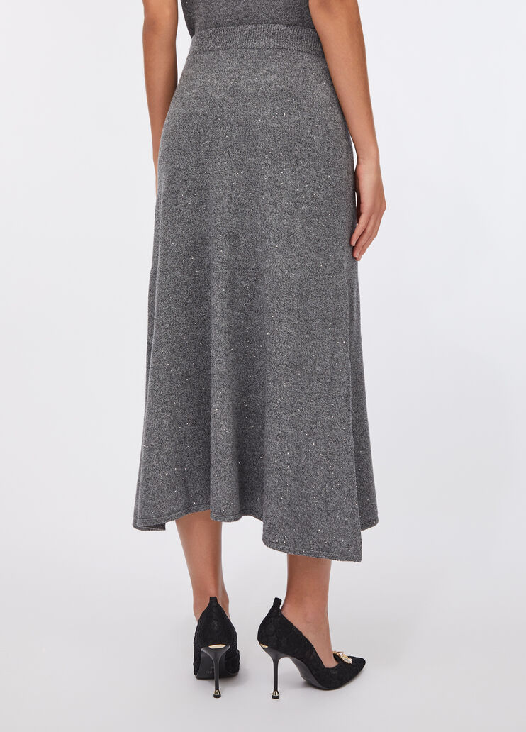 Knit midi skirt with sequins grey Liu Jo - large image number 1