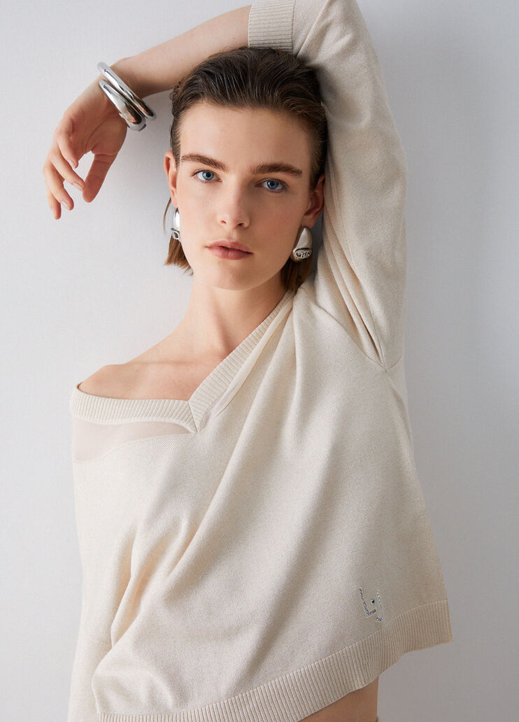 V-neck jumper champagne Liu Jo - medium