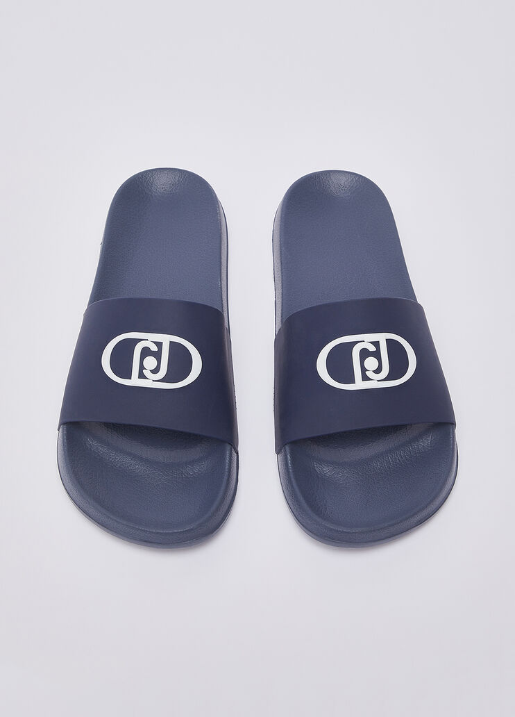 Slippers with monogram logo dark blue Liu Jo - medium
