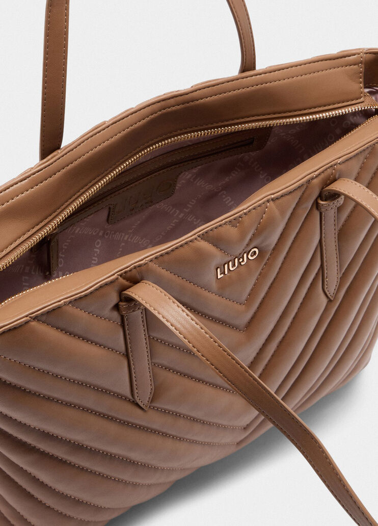 Shopper grand format matelassé marron Liu Jo - large image number 6