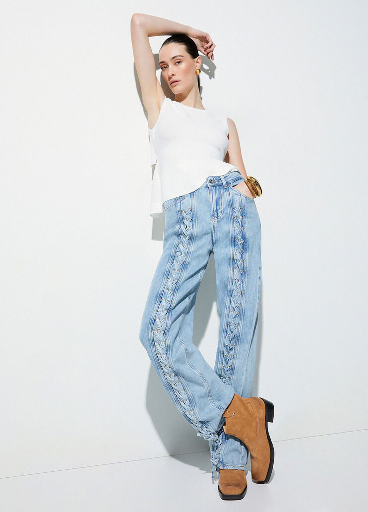 Jeans flare con intreccio denim chiaro Liu Jo - medium