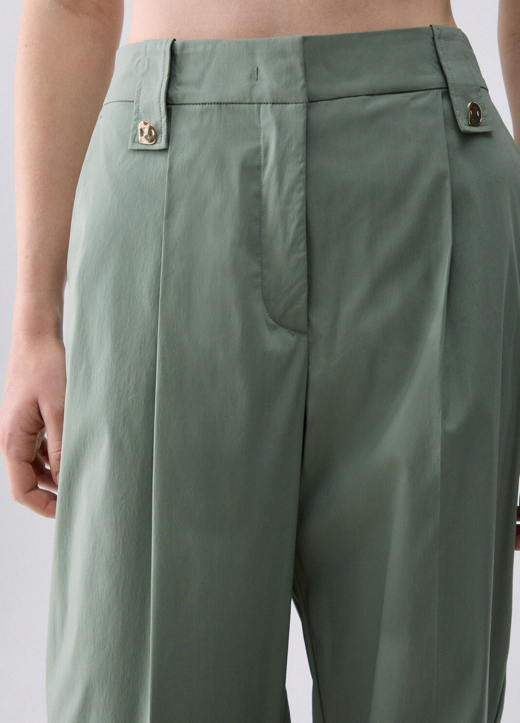 Straight-leg poplin trousers green Liu Jo - large image number 2