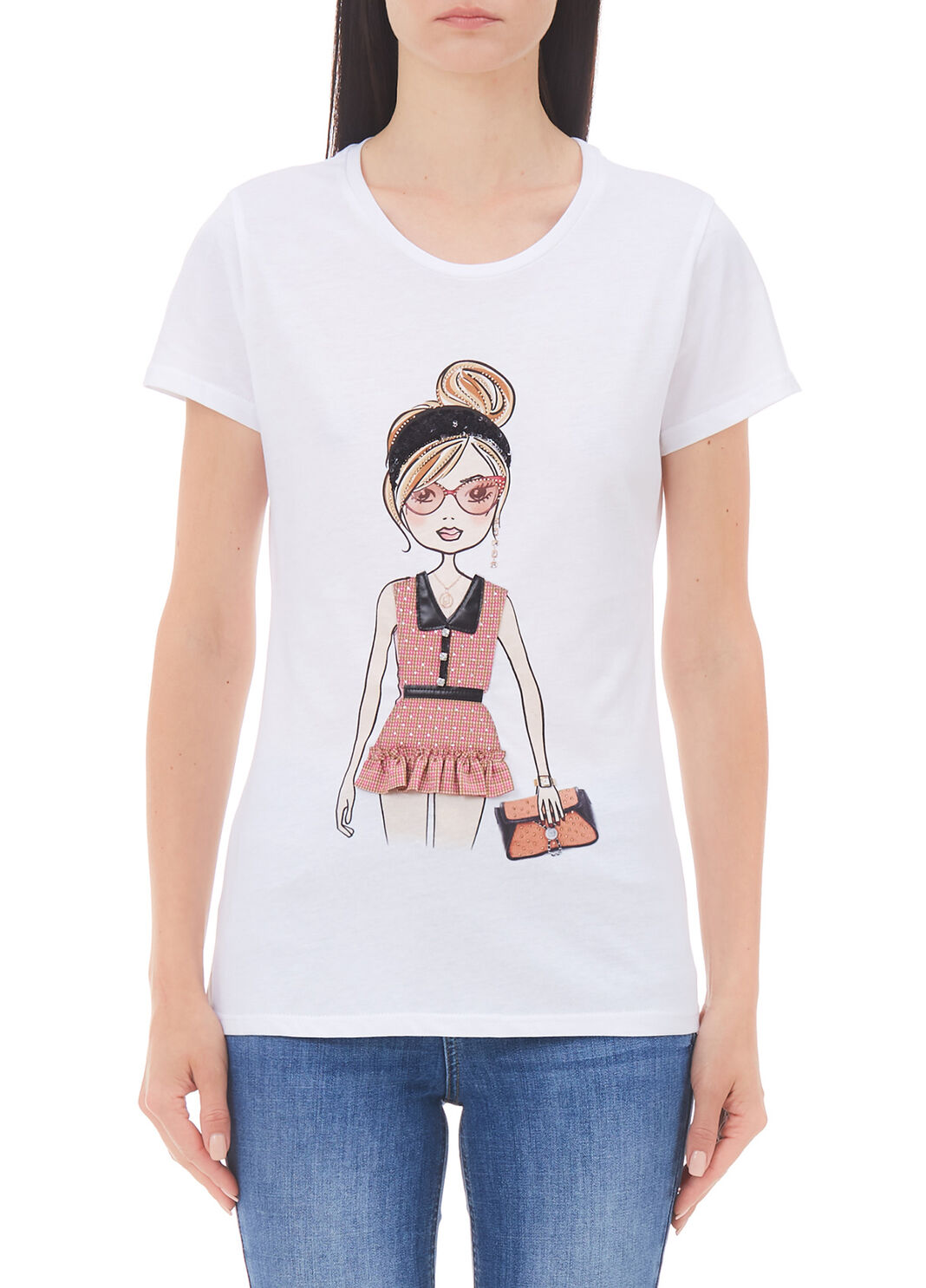 T-shirt with print and appliqu&eacute;s white/clothes Liu Jo - large image number 0