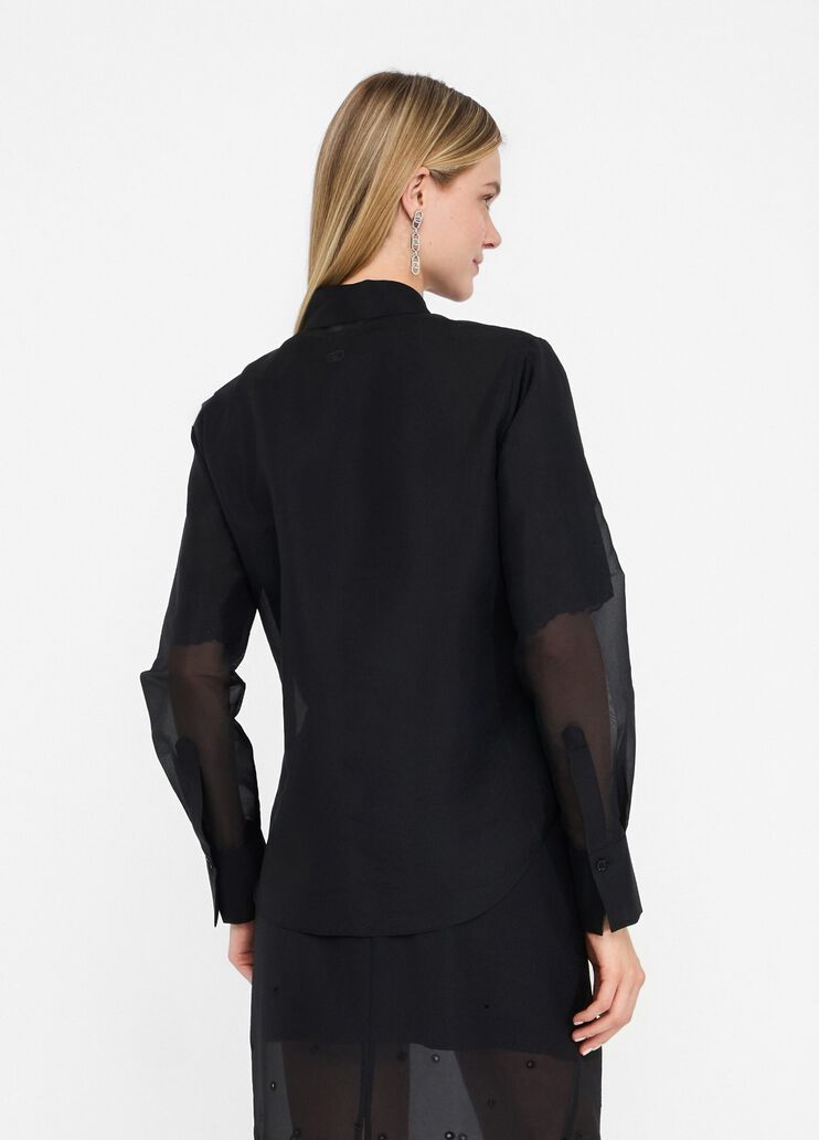 Organza shirt with embroidery black Liu Jo - large image number 1 Organza shirt with embroidery black Liu Jo - large image number 1