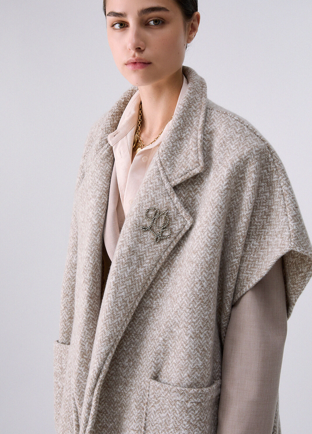 Long Jacquard Poncho grey Liu Jo - large image number 4