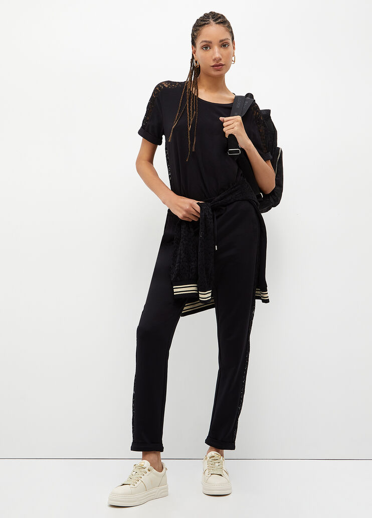 T-shirt with lace details black Liu Jo - look T-shirt with lace details black Liu Jo - look