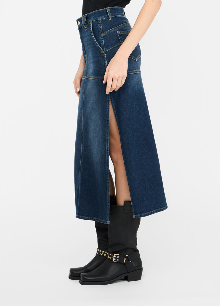 Jeansrock mit Schlitzen Helles Denimblau Liu Jo - medium