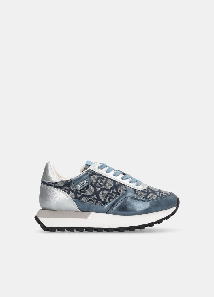 Sneakers with jacquard monogram blue Liu Jo - medium