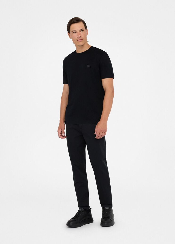Satin chinos with turn-ups black Liu Jo - medium