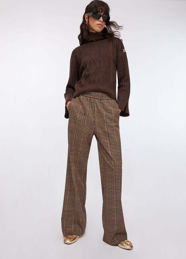 Flared chequered trousers beige Liu Jo - medium
