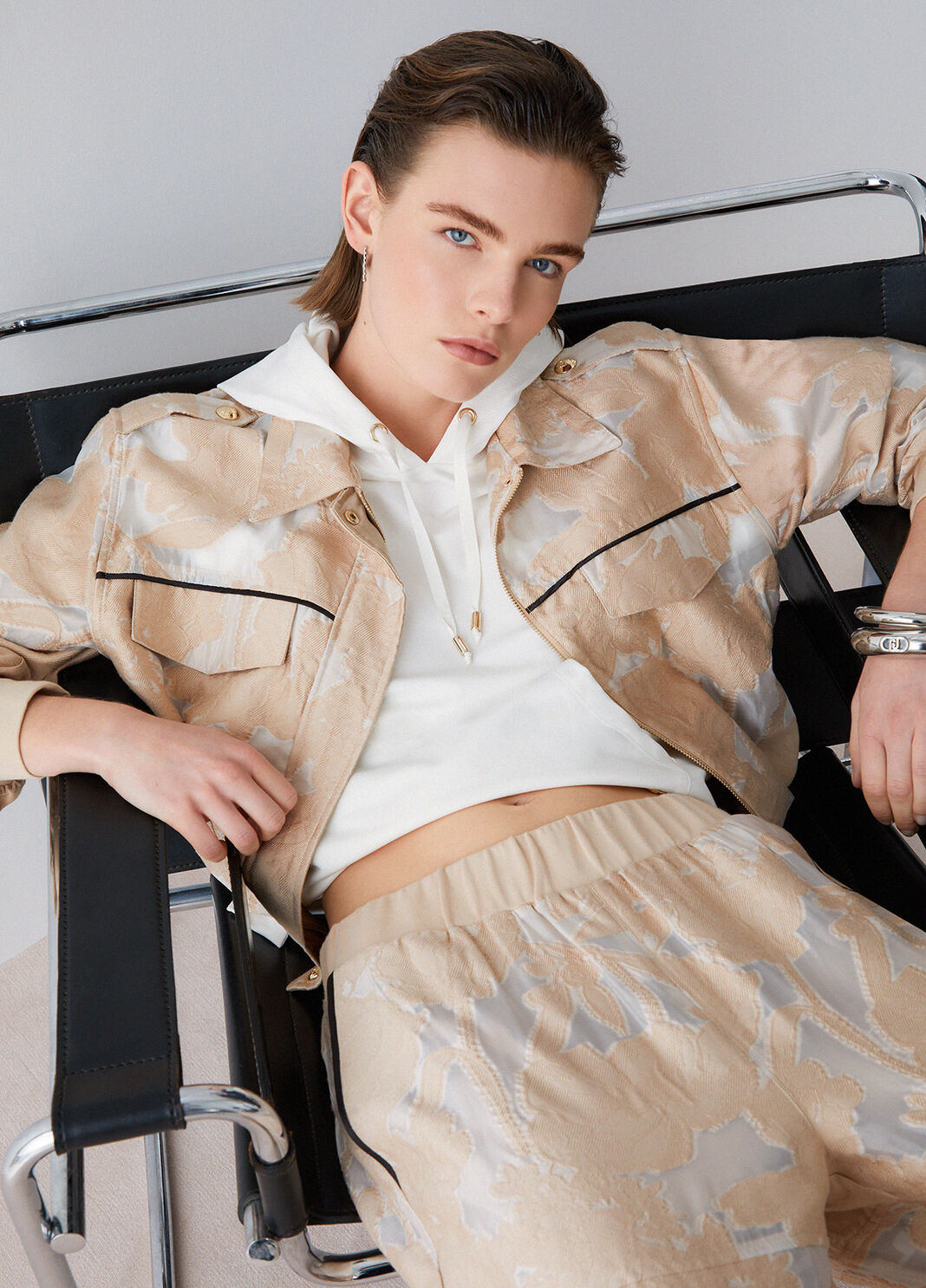 Organza jacquard jacket beige Liu Jo - large image number 2