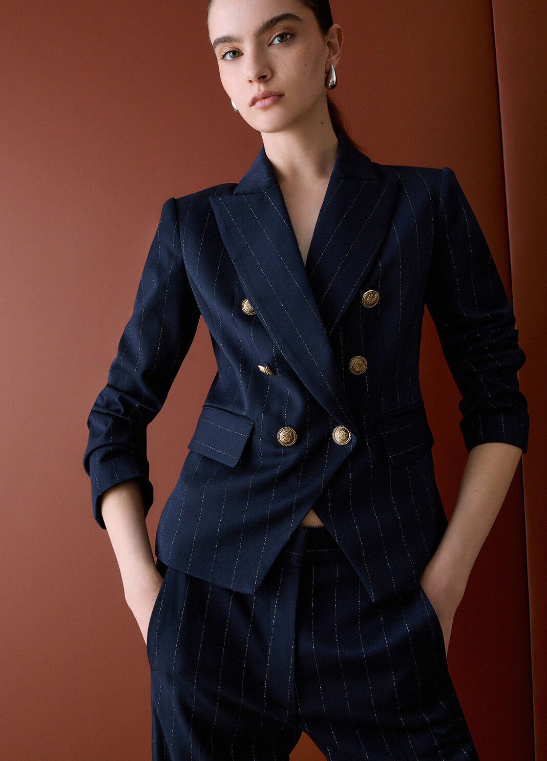 Pinstripe Double-Breasted Blazer blue pinstripe Liu Jo - large image number 2