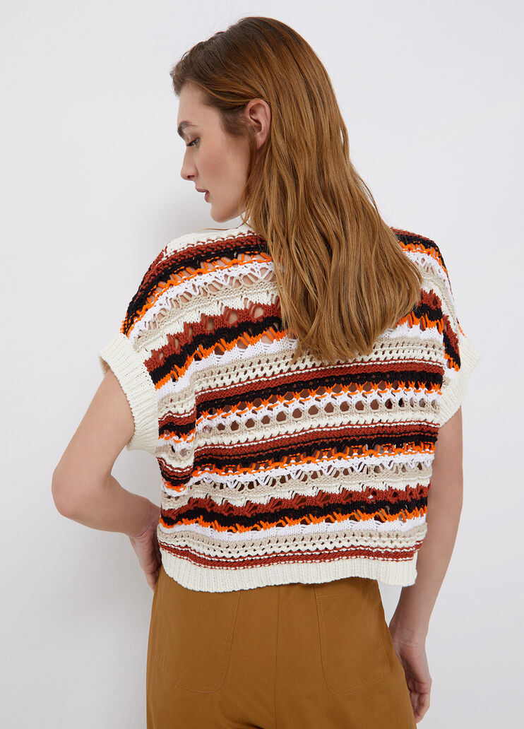 Jacquard-Weste mit Lochmuster Desert Stripes Liu Jo - large image number 1