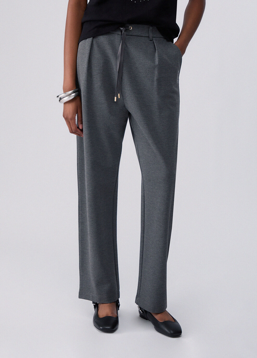 Drawstring Trousers grey Liu Jo - large image number 0