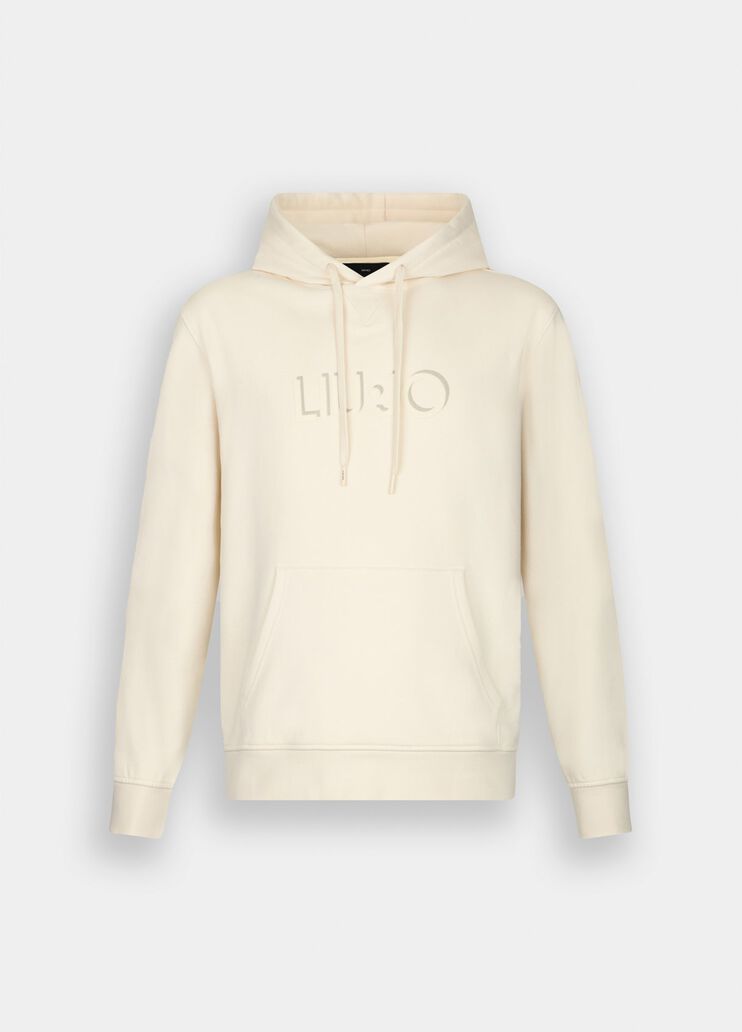 Hooded sweatshirt with logo white Liu Jo - large image number 6 Hooded sweatshirt with logo white Liu Jo - large image number 6