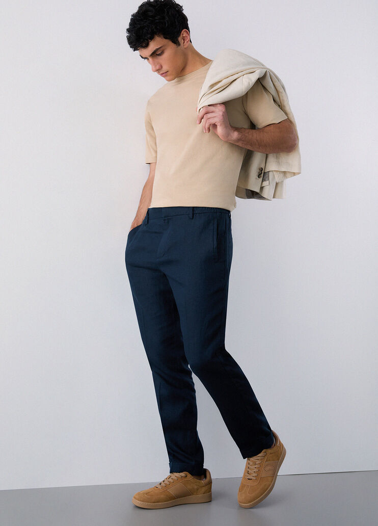 100% linen trousers blue Liu Jo - medium