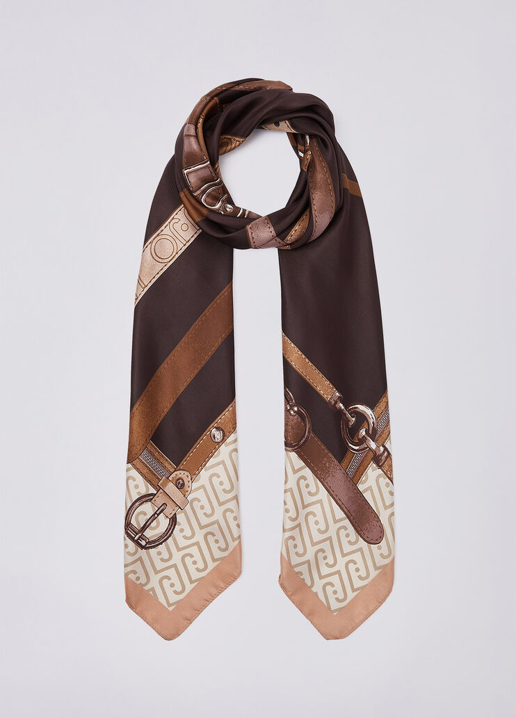 Tuch gro&szlig; mit Print Dunkelbraun Liu Jo - medium
