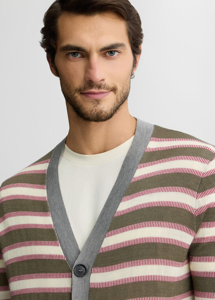 Striped wool cardigan beige Liu Jo - large image number 2 Striped wool cardigan beige Liu Jo - large image number 2