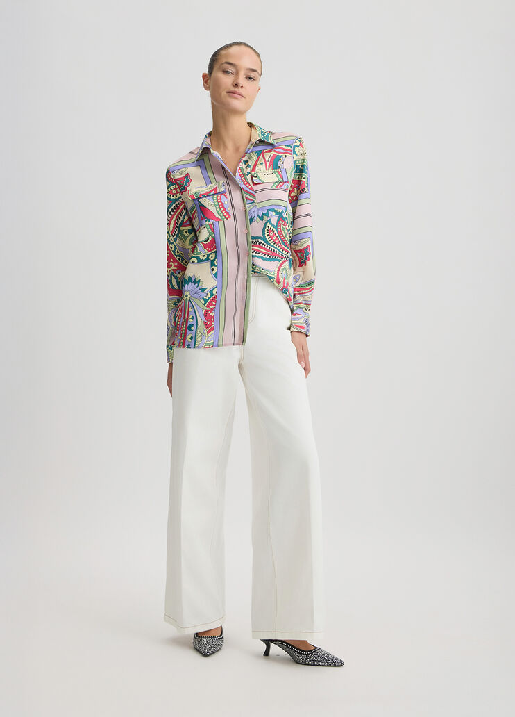 Printed satin shirt foulard print Liu Jo - large image number 5 Printed satin shirt foulard print Liu Jo - large image number 5