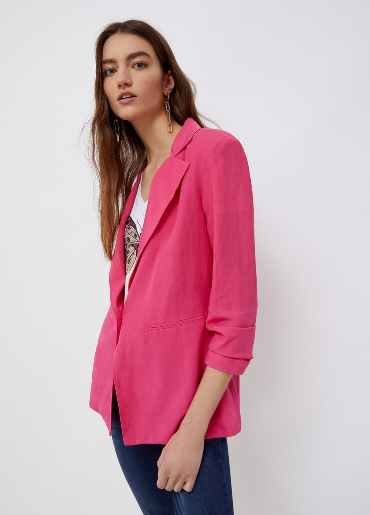 Linen blend blazer magenta Liu Jo - large image number 0 Linen blend blazer magenta Liu Jo - large image number 0