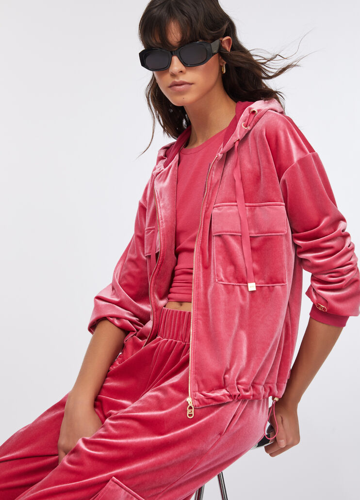 Sweat-shirt en chenille avec capuche griotte Liu Jo - medium