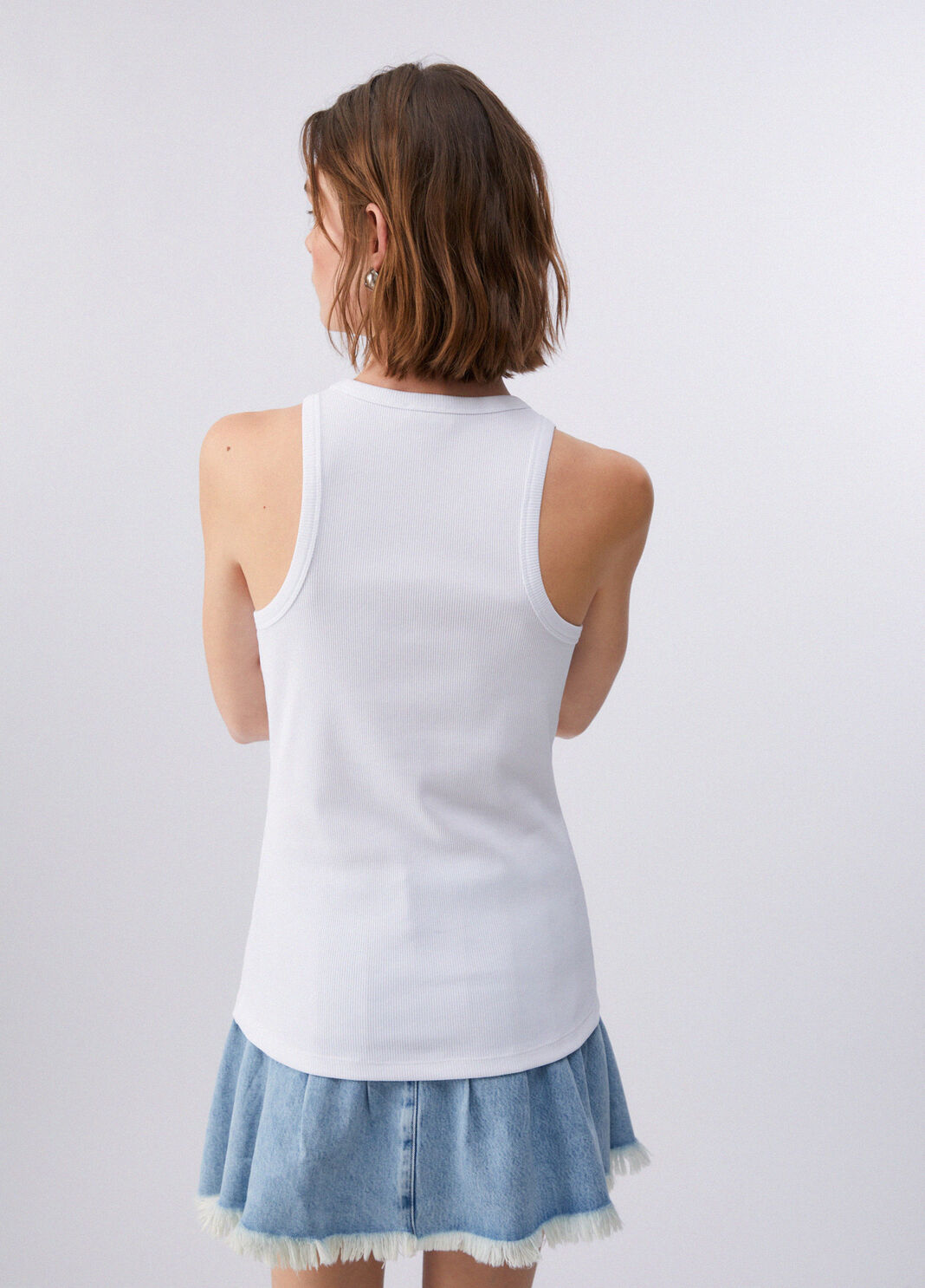 Top con logotipo peque&ntilde;o blanco Liu Jo - large image number 1