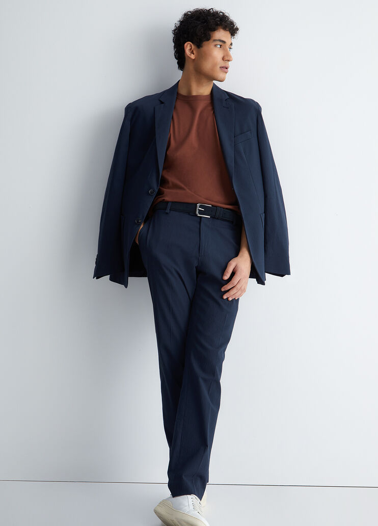 Giacca uomo in seersucker blu scuro Liu Jo - look Giacca uomo in seersucker blu scuro Liu Jo - look