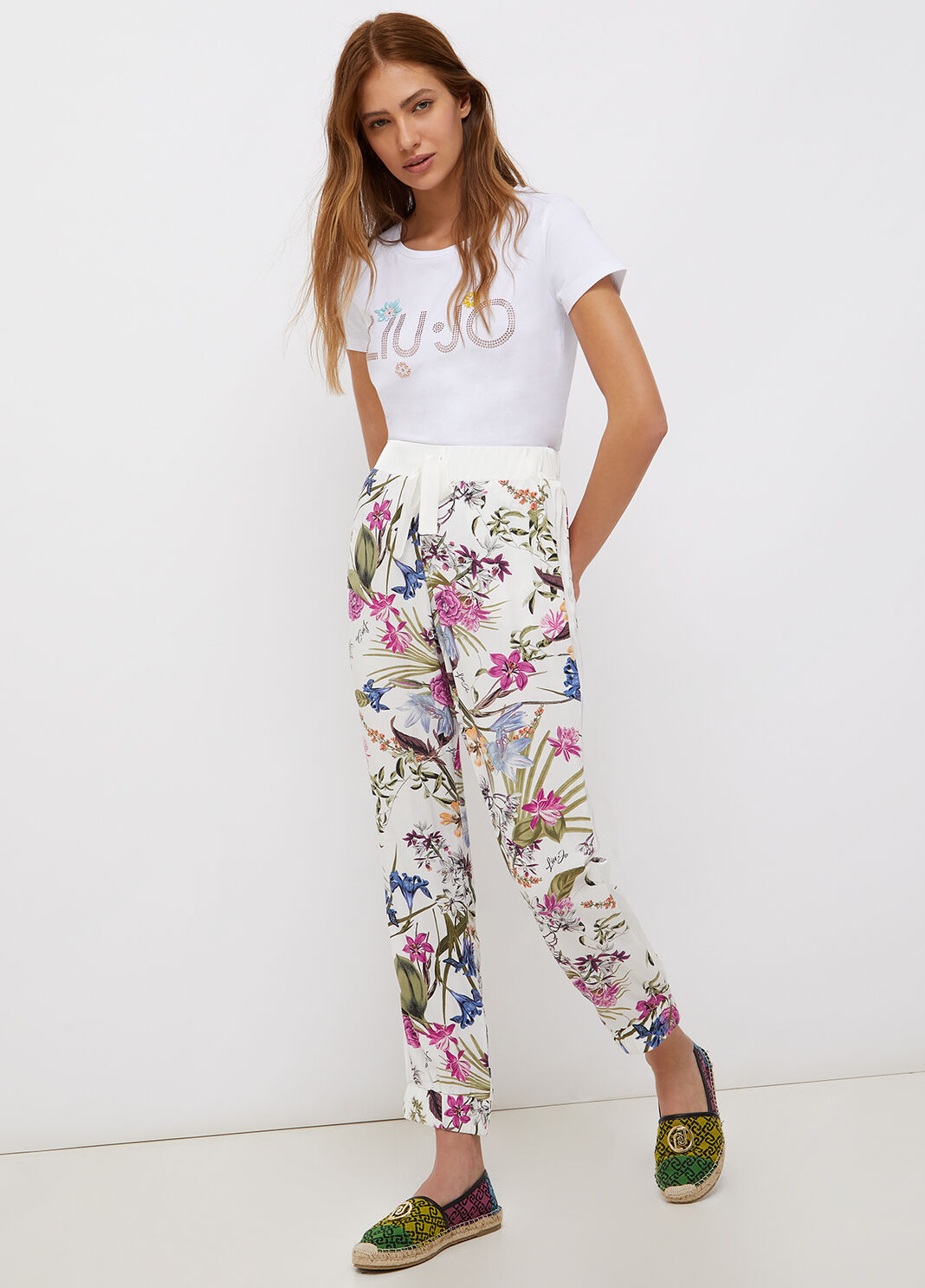 Pantalone joggers a fiori bianco Liu Jo - large image number 3