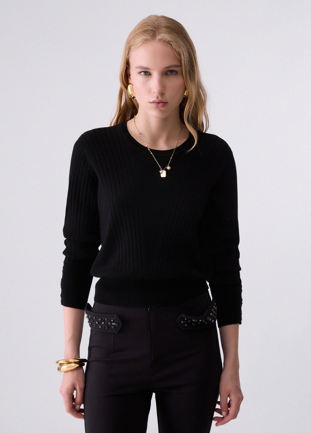 Sweater with Laces black Liu Jo - large image number 0