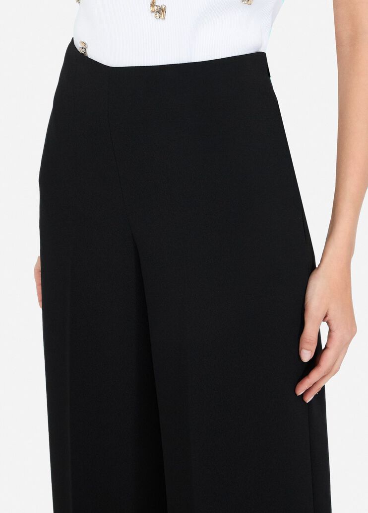 Envers satin palazzo trousers black Liu Jo - large image number 2 Envers satin palazzo trousers black Liu Jo - large image number 2