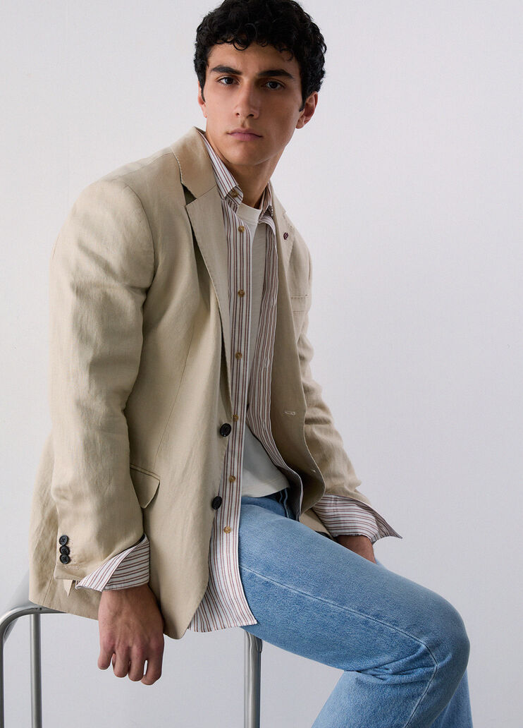 Elegante Jacke aus 100 % Leinen Beige Liu Jo - medium