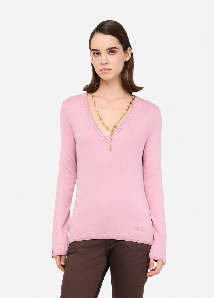V-neck jumper pink Liu Jo - medium V-neck jumper pink Liu Jo - medium