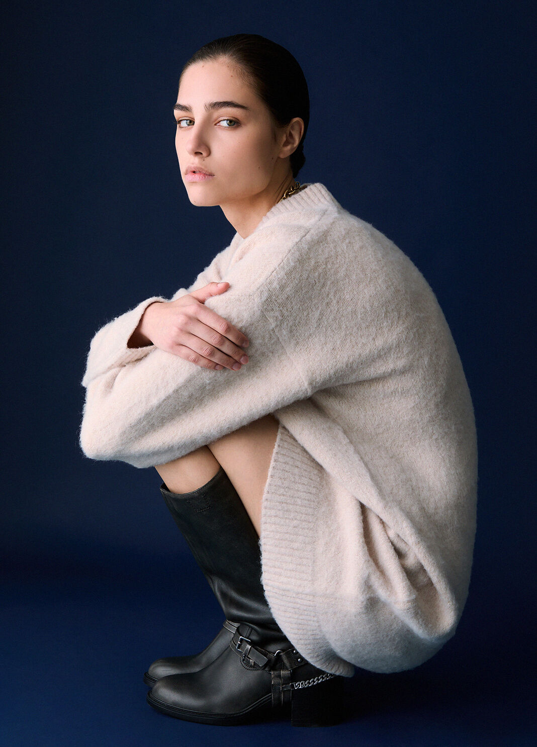 Short dress in brushed wool beige Liu Jo - large image number 3